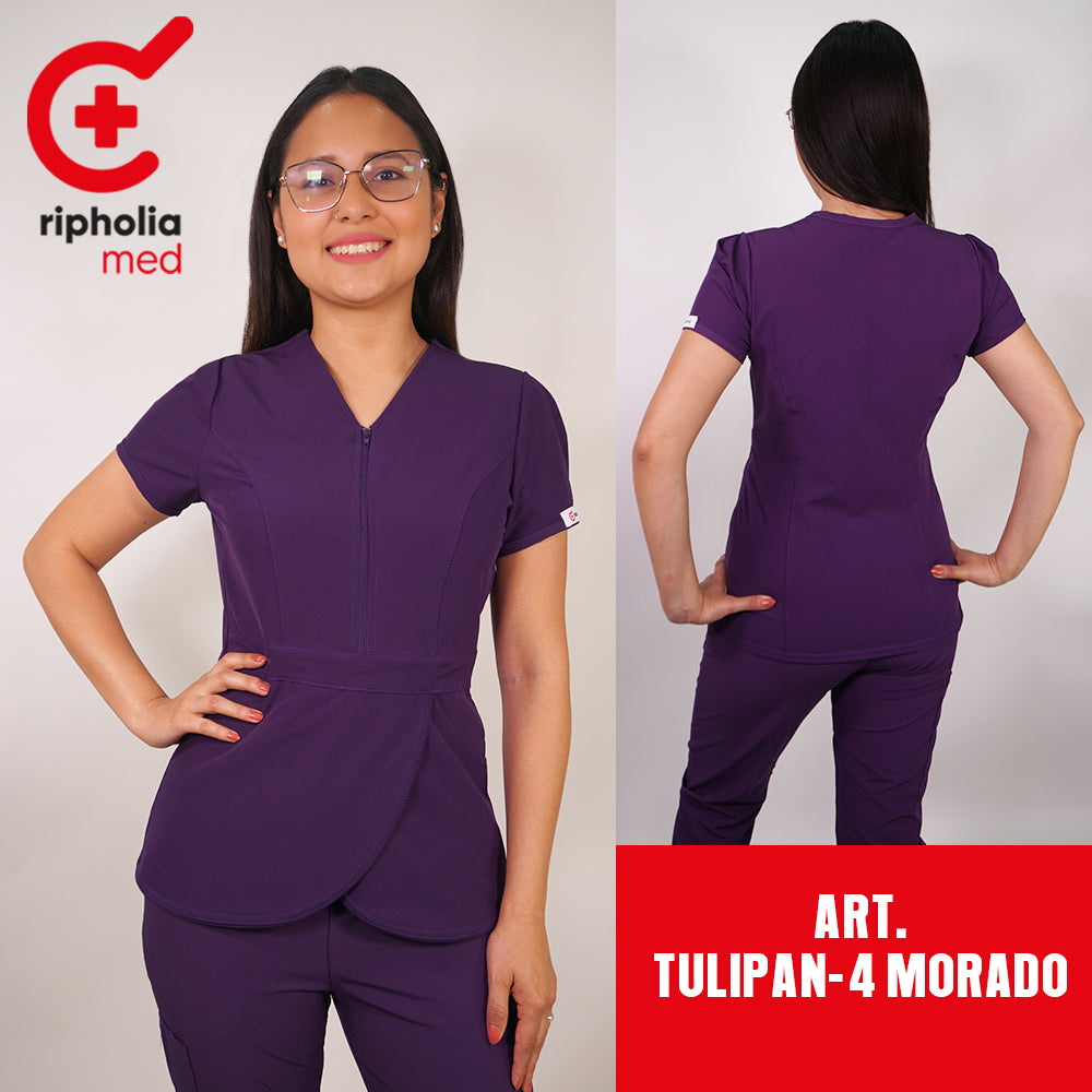 Delantal Antifluidos Tulipán Morado