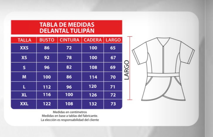 Delantal Antifluidos Tulipán Azul Rey